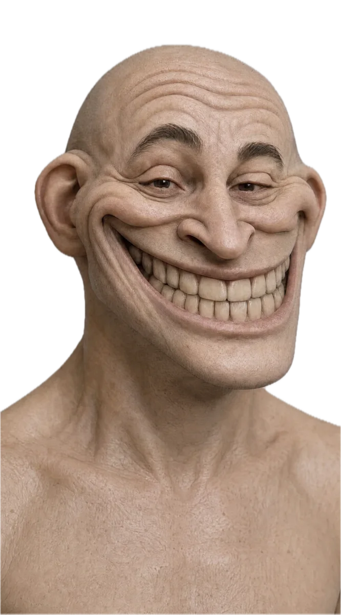 Trollface, close up