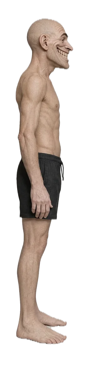 Trollface, side view